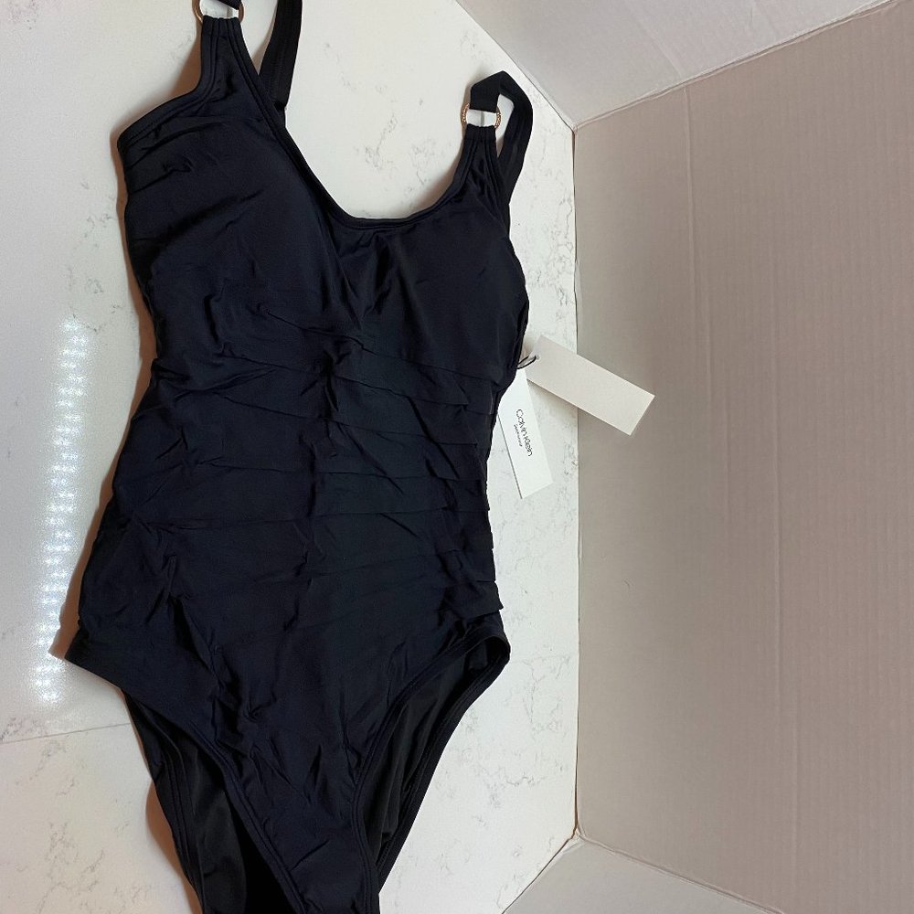 NWT Calvin Klein Black One Piece Swimsuit